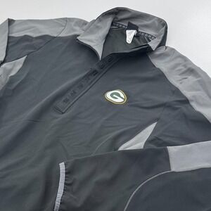 NFL Team Apparel Green Bay Packers Pullover MENS 1/4 Zip Windbreaker Jacket L